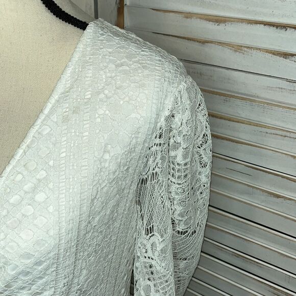 FTF Front Twist Lace White Mini Dress Size 1X 14/16 NWT - Picture 7 of 13